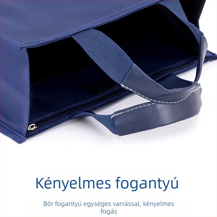 Beiduome Oxford anyagú dokumentumtáska cipzárral, kétszintes konferencia kistáska, Paper Brick stílus