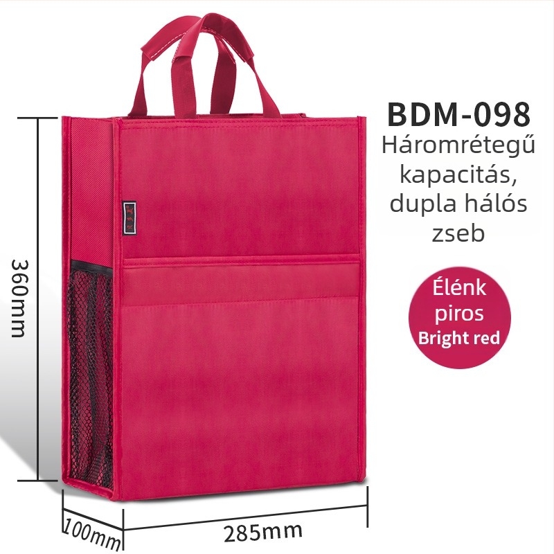 Beiduome Oxford anyagú dokumentumtáska cipzárral, kétszintes konferencia kistáska, Paper Brick stílus