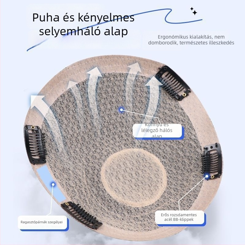 Férfi paróka valódi hajból – Amerikai stílusú elülső hajrész, rövid hossz, természetes megjelenés, mechanikus kivitel