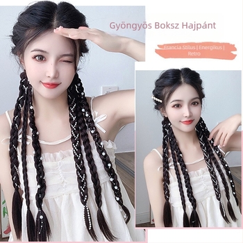 Boxing Braids póthaj paróka duplán gyöngyökkel — hajcsomó, hőálló huzal, forró festéshez nem alkalmas, nőknek