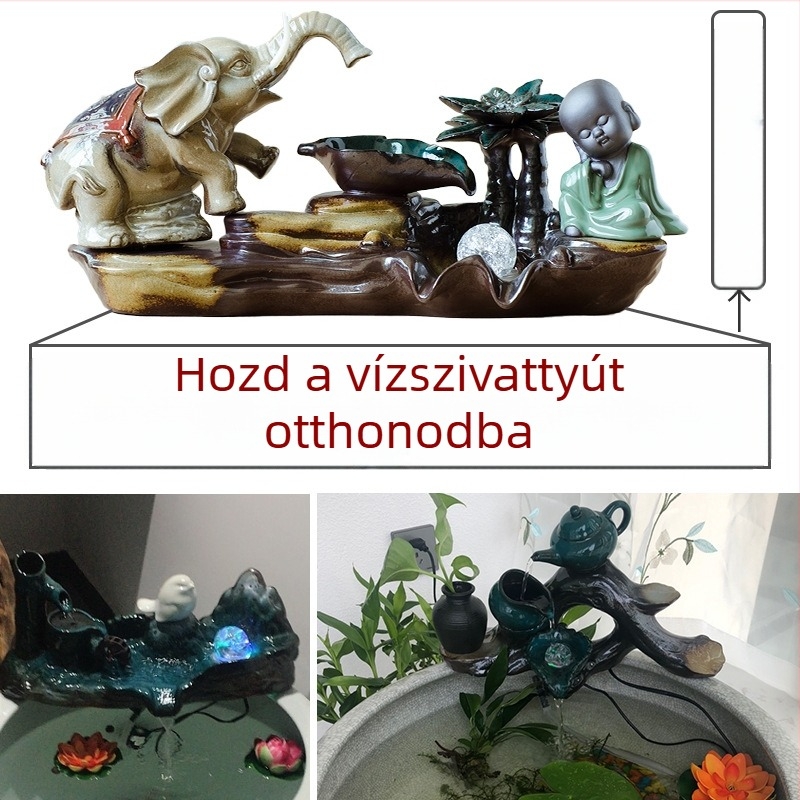 Kerámiából készült asztali vízesés dísz akváriumhoz — glazúros felület, színes máz, testreszabás elérhető, új kínai stílus