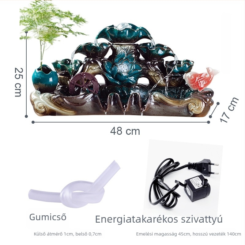 Kerámiából készült asztali vízesés dísz akváriumhoz — glazúros felület, színes máz, testreszabás elérhető, új kínai stílus