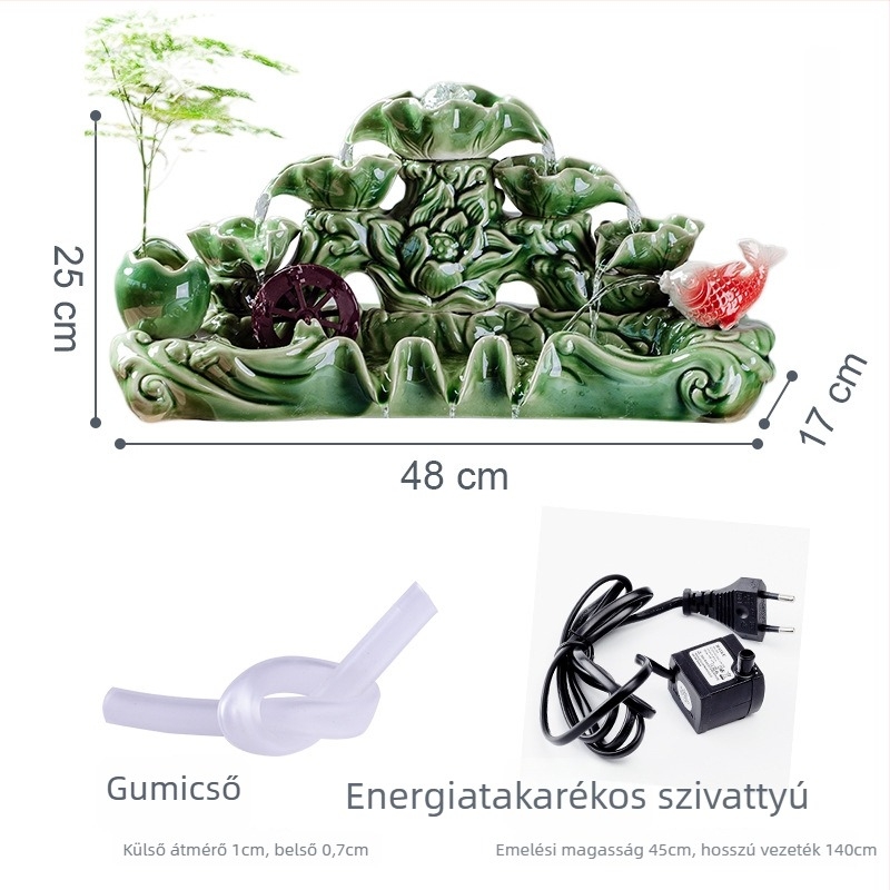 Kerámiából készült asztali vízesés dísz akváriumhoz — glazúros felület, színes máz, testreszabás elérhető, új kínai stílus