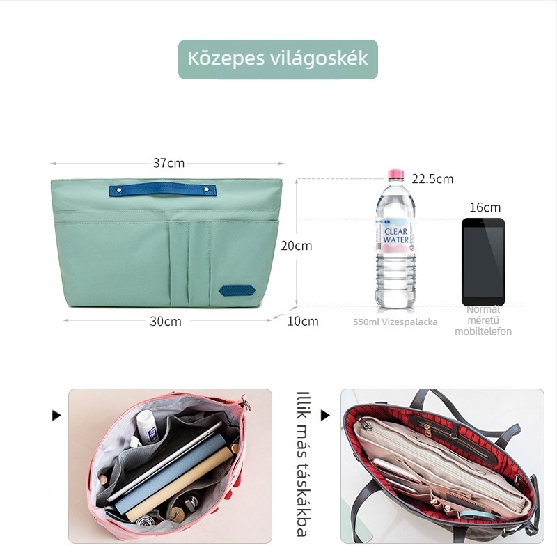Tote táska belső rendező – poliészter, bélés poliészter, kopásálló, csökkenti a terhelést, háztartási tárolás, uniszex