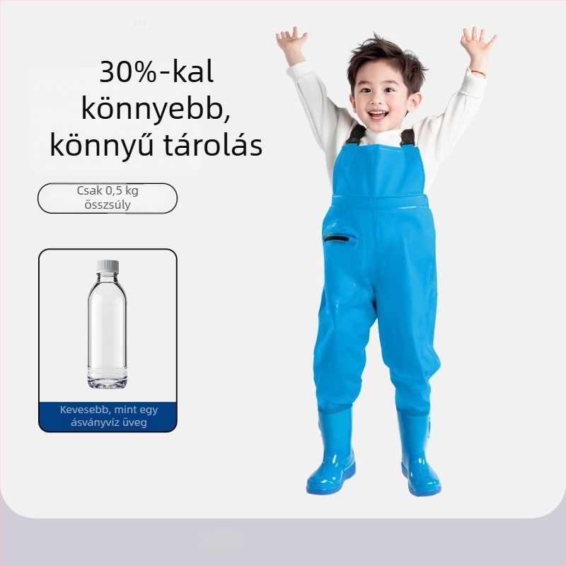 Gyermekeknek szóló ultra‑könnyű, egyben ruházat, vízálló és szélálló, uniszex, egész éves használatra, úszásra, gázolásra és horgászatra