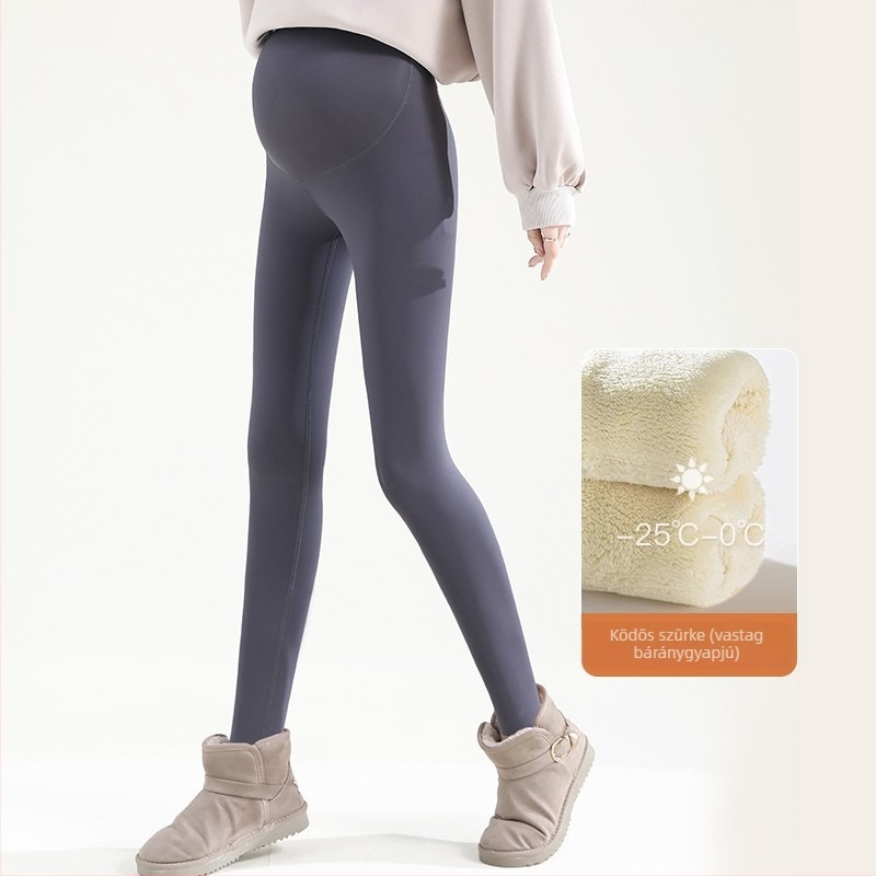 Varrás nélküli kismama hastámasztó leggings, nylon-spandex keverék, közepes vastagság, magas elasztikusság, szoros fazon