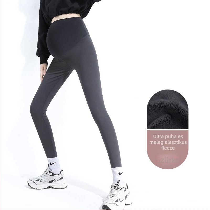 Varrás nélküli kismama hastámasztó leggings, nylon-spandex keverék, közepes vastagság, magas elasztikusság, szoros fazon
