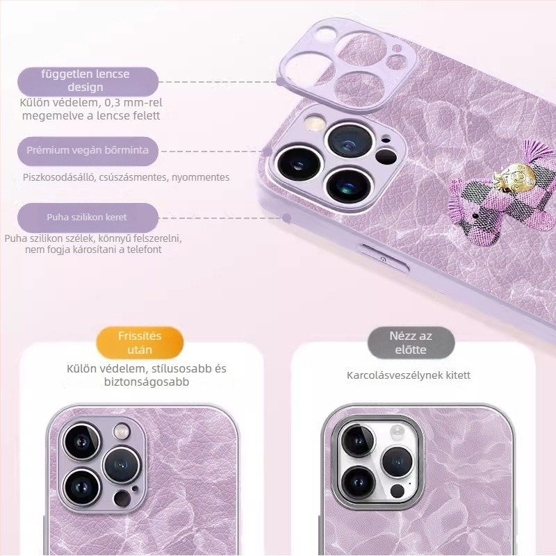 Védő telefon tok kínai stílusban, TPU anyag, festett felület, ütésálló, kompatibil az iPhone 13 sorozattal és 14 Pro modellekkel