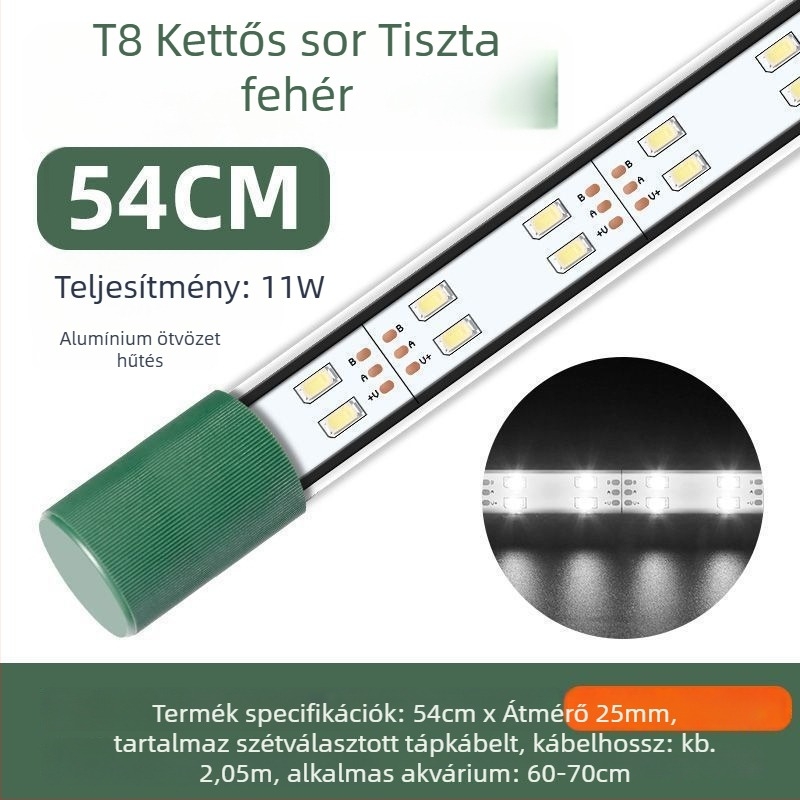LED akváriumi világítás, vízálló, szívókorongos, vízi növényekhez és dísz-akváriumokhoz