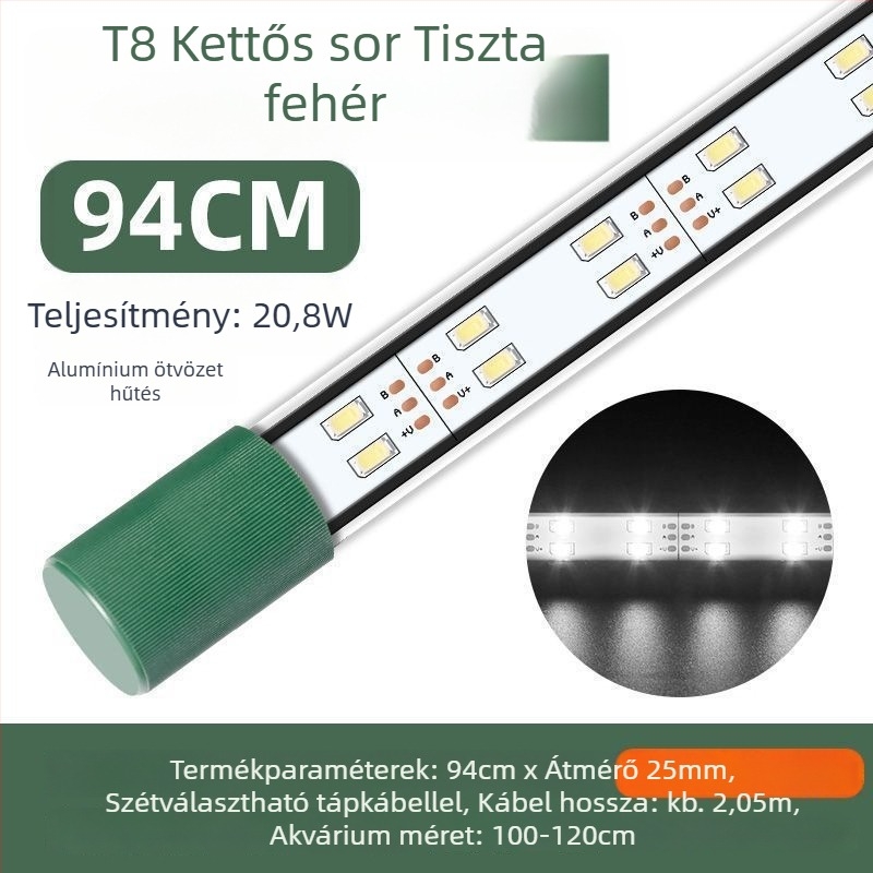 LED akváriumi világítás, vízálló, szívókorongos, vízi növényekhez és dísz-akváriumokhoz
