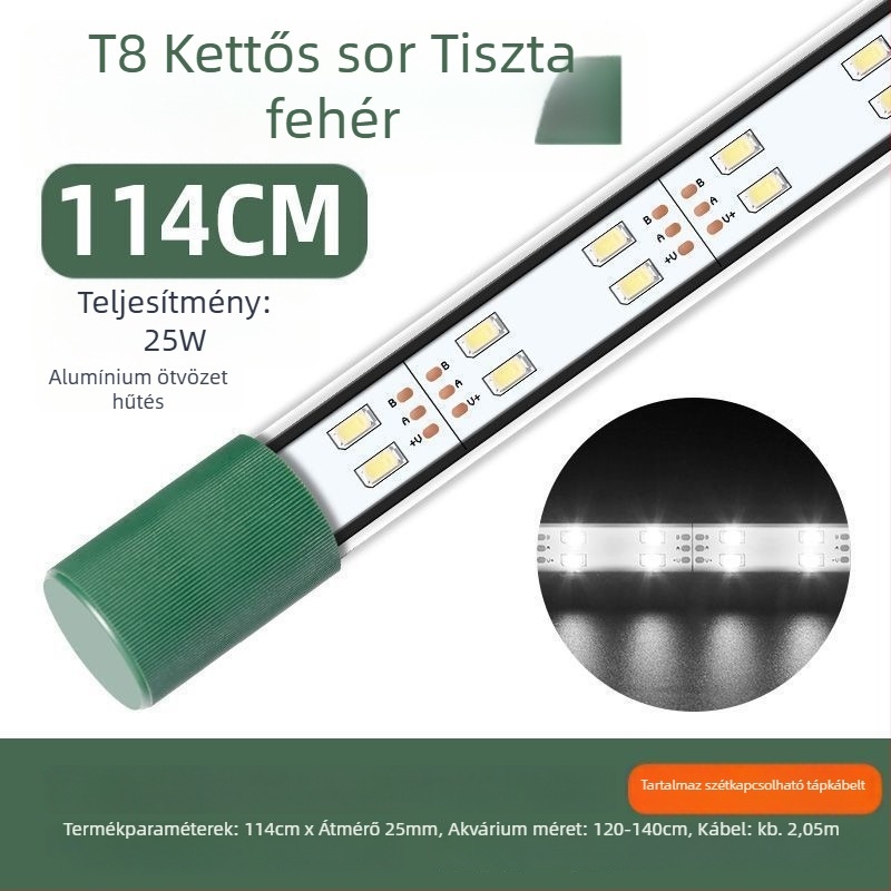 LED akváriumi világítás, vízálló, szívókorongos, vízi növényekhez és dísz-akváriumokhoz