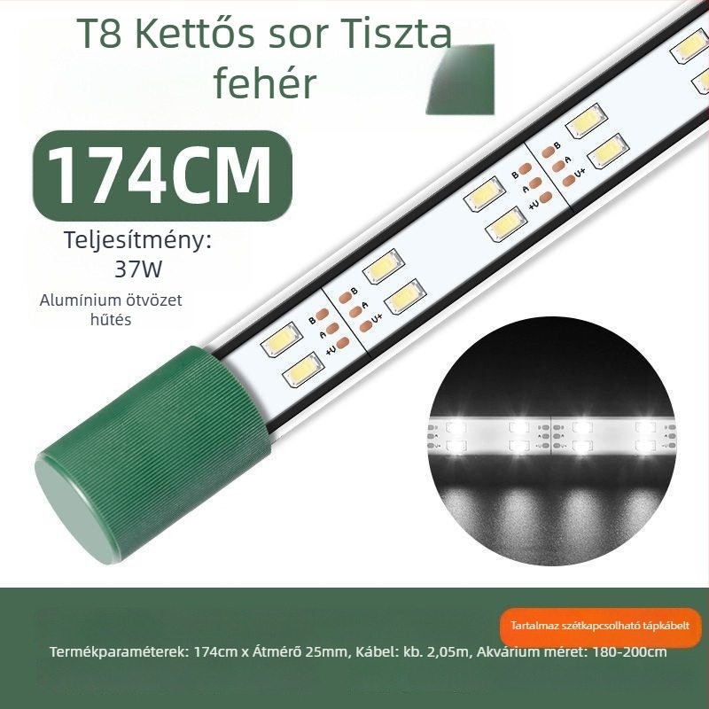 LED akváriumi világítás, vízálló, szívókorongos, vízi növényekhez és dísz-akváriumokhoz