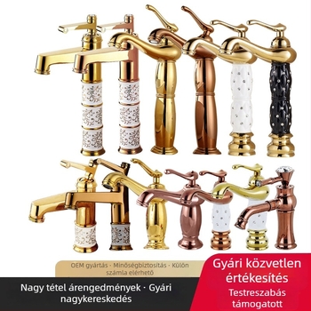 Réz mosdókeverő csap SE-6411, kerámia-szeleppel, meleg/hideg víz, 0–90°C, 1/2" bemenet