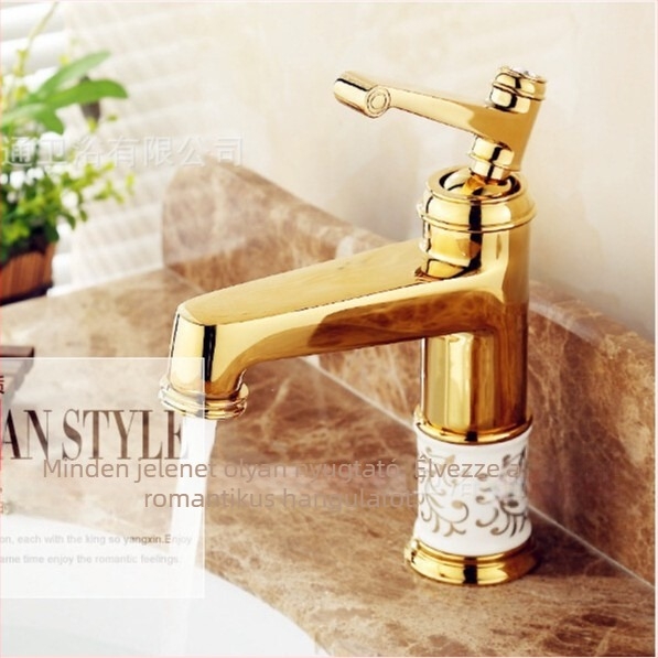 Réz mosdókeverő csap SE-6411, kerámia-szeleppel, meleg/hideg víz, 0–90°C, 1/2" bemenet