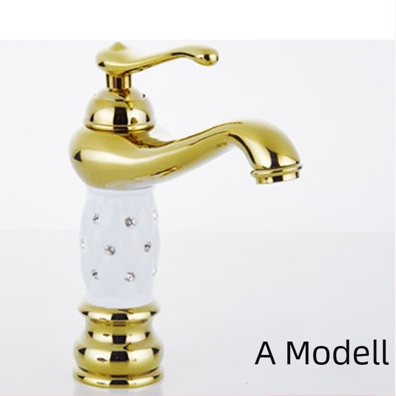 Réz mosdókeverő csap SE-6411, kerámia-szeleppel, meleg/hideg víz, 0–90°C, 1/2" bemenet