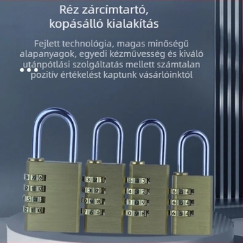 Rézből készült digitális jelszavas zár poggyászhoz és szekrényekhez – TMGS modell, 3 mm vastagságú rúd, fa ajtókhoz