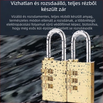 Rézből készült digitális jelszavas zár poggyászhoz és szekrényekhez – TMGS modell, 3 mm vastagságú rúd, fa ajtókhoz