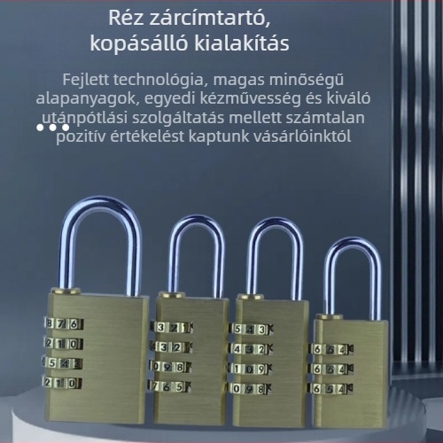 Rézből készült digitális jelszavas zár poggyászhoz és szekrényekhez – TMGS modell, 3 mm vastagságú rúd, fa ajtókhoz