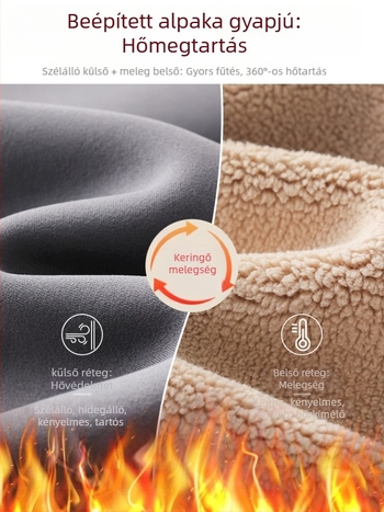 Flízzel bélelt leggings, magas derekú, meleg és testhez álló (Nylon 50–70%, Alpaka 30–50%, Spandex; 450 g; nagy rugalmasság; extra vastag; hőszigetelés -10°C-ig)