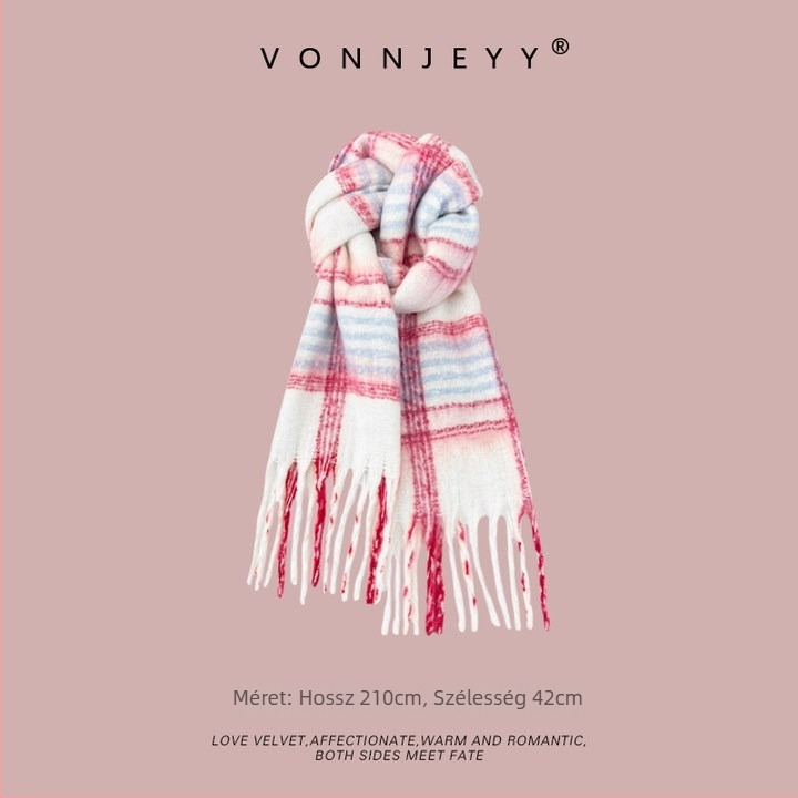 Warp-kötésű meleg téli sál | Hangzhou eredet | anyag: kémiai rost | márka: Vonnjeyy/Wanjin