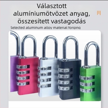 Alumíniumötvözetes jelszavas zár edzőterem szekrényekhez (modell Qjd2024052201, záró rúd vastagsága: 3, kioldási mód: jelszó)