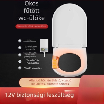 Fűtött intelligens WC-ülőke távirányítóval – állandó hőmérséklet, azonnali melegítés, U- és V-alakú forma, polipropilén