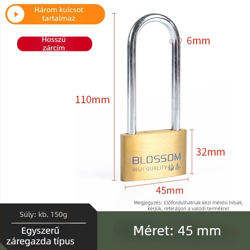 Plum Blossom Lock BC075 háztartási lakat rézötvözetből, ívelt formájú – szekrényekhez, fiókokhoz, ajtókhoz és kollégiumi szobákhoz