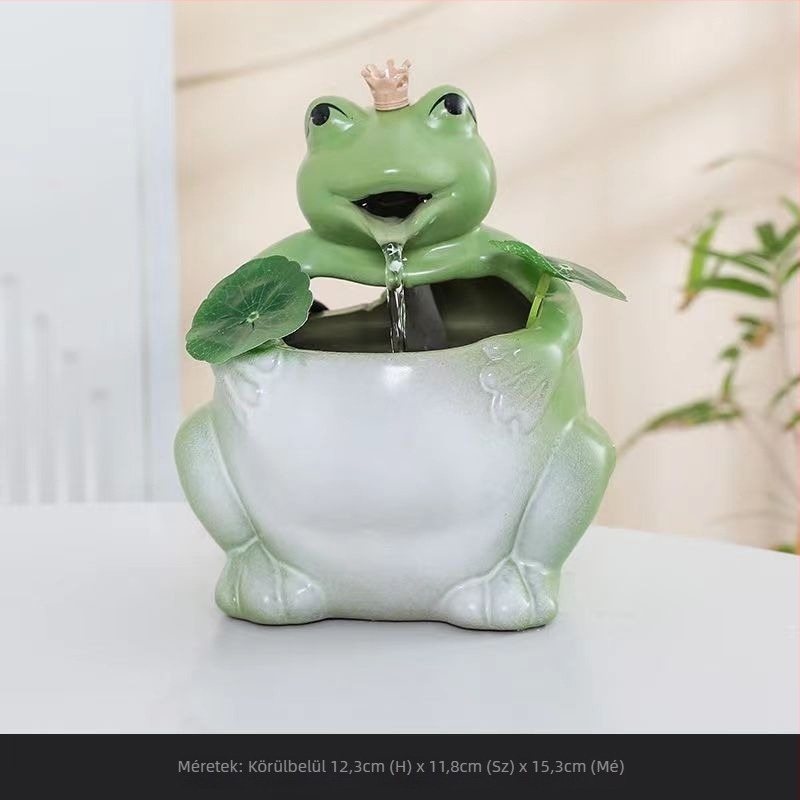 Kerámia asztali szökőkút folyó vízzel, automatikus körforgás, párásító, mázas kerámia, Új kínai stílus