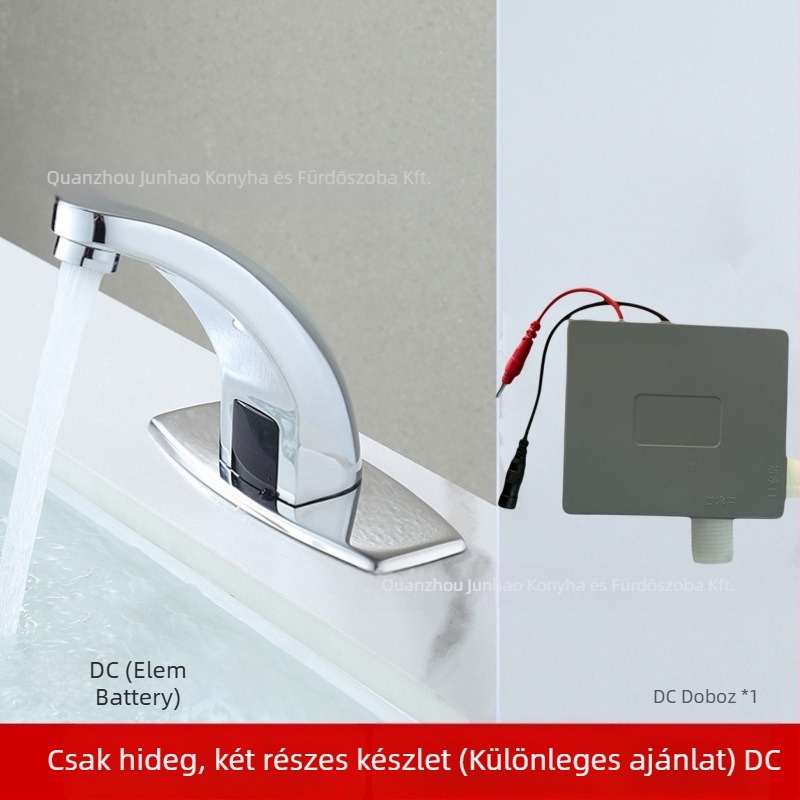 Érzékelős mosogatócsap - rozsdamentes acél, kerámiakorongos szelep, asztali beépítés, Ø20 bemenet/kimenet, egykaros