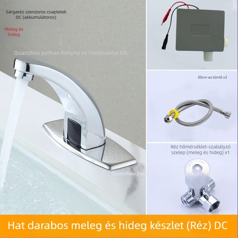 Érzékelős mosogatócsap - rozsdamentes acél, kerámiakorongos szelep, asztali beépítés, Ø20 bemenet/kimenet, egykaros