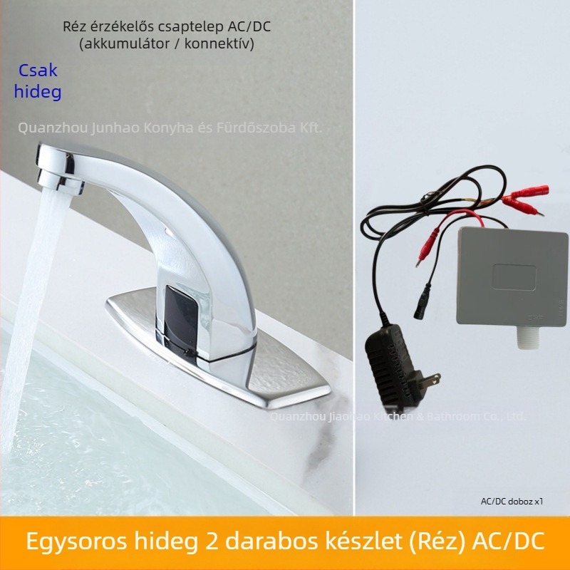 Érzékelős mosogatócsap - rozsdamentes acél, kerámiakorongos szelep, asztali beépítés, Ø20 bemenet/kimenet, egykaros