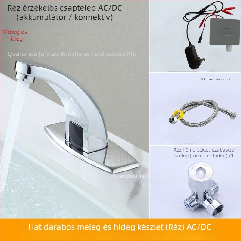 Érzékelős mosogatócsap - rozsdamentes acél, kerámiakorongos szelep, asztali beépítés, Ø20 bemenet/kimenet, egykaros