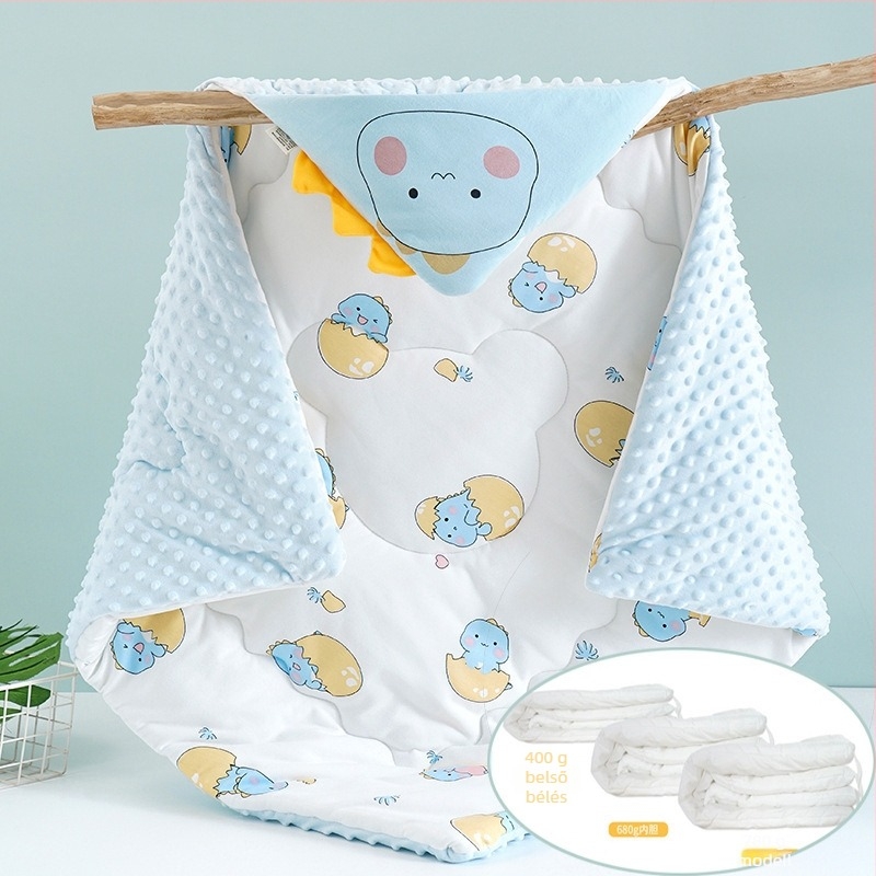 Ölelést nyújtó baba takaró pamut külső és töltet, rajzolt minta, 1–3 éveseknek, tavaszi szezon