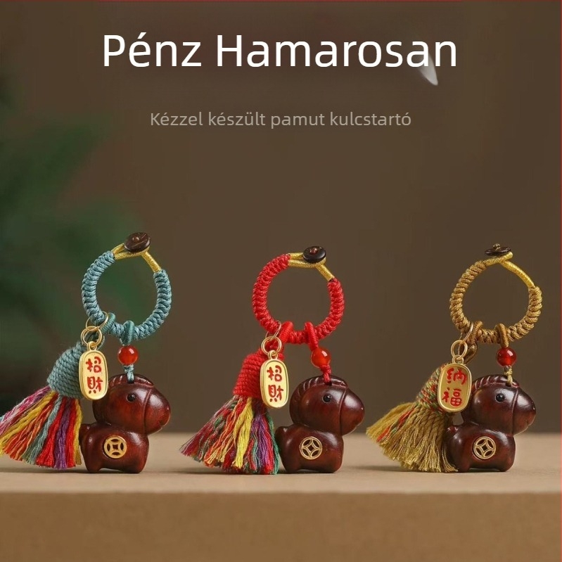 Autókulcstartó mahagóniából, minimalista stílus — Márka: Yiming Xianyuan; Modell: New Era Craft System; Anyag: Fa