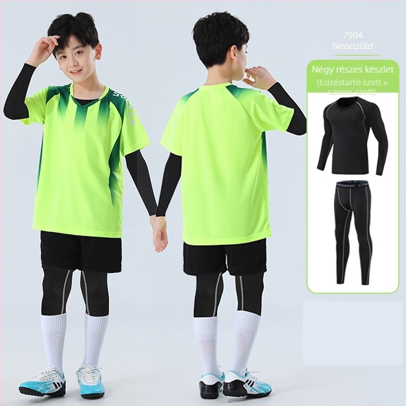 Gyerekeknek szóló ugrókötél edzőruha szett, kamufláž mintázat, négy évszak, hosszú ujjú, kerek nyak, gyorsan száradó