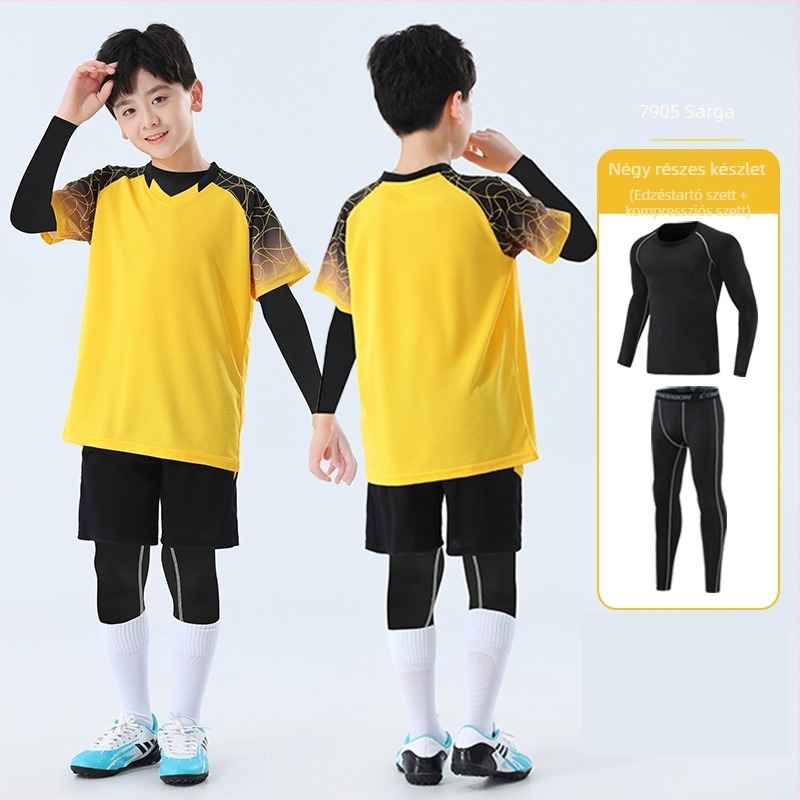 Gyerekeknek szóló ugrókötél edzőruha szett, kamufláž mintázat, négy évszak, hosszú ujjú, kerek nyak, gyorsan száradó