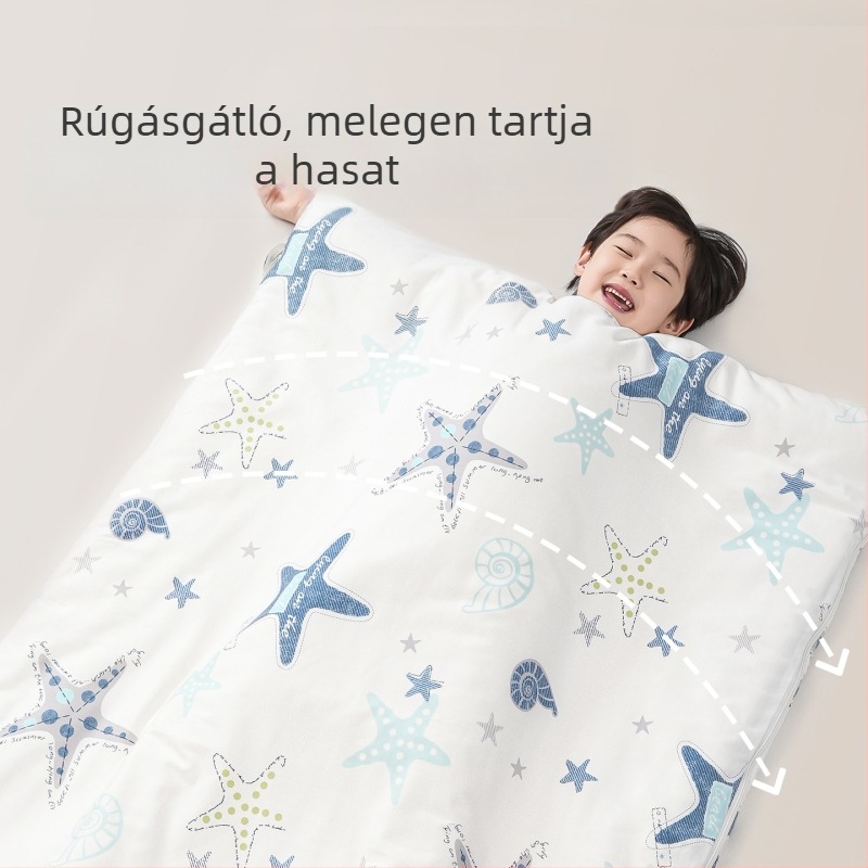 Gyerekeknek szóló négy évszakos takaró, vastabb a megfázás megelőzésére, közepes–nagy méret, őszi–téli anti-kick takaró, 100% pamut
