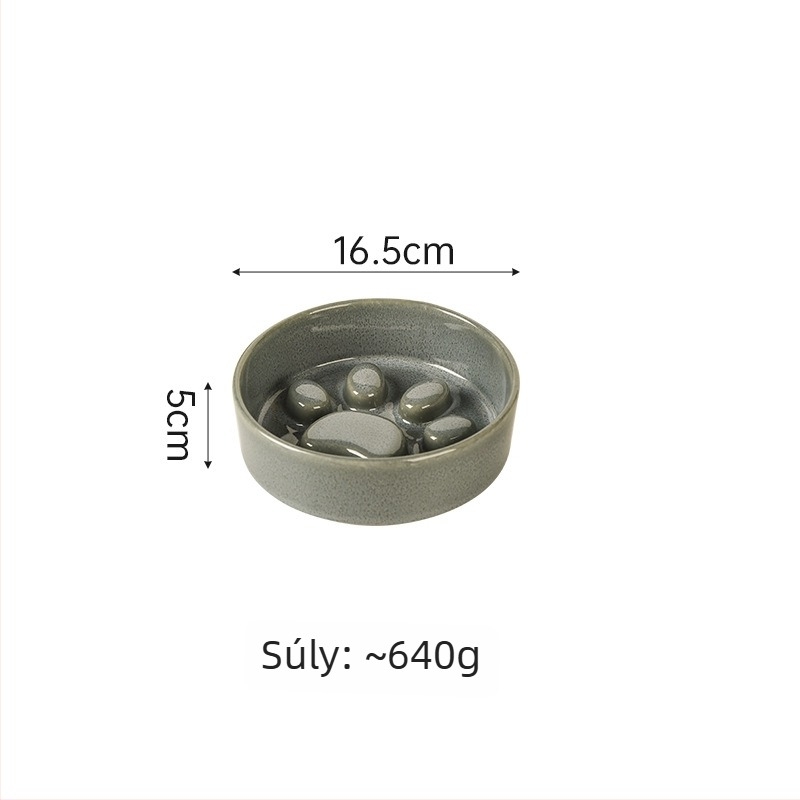 Kerámiás háziállat tálak macskáknak és kutyáknak, japán stílusú, kemencében égetett, kettős tál, lassú etetés és védelem a fulladás és a kiömlés ellen