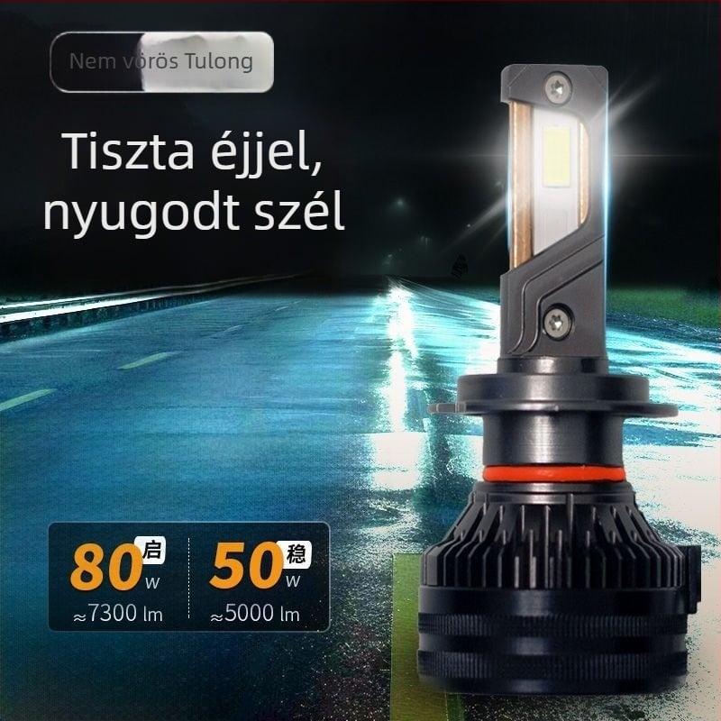 LED autófényszórók, alacsony fényszóró, kompatibilis H1/4/7/11/9005/9012, 12V, 80–90W