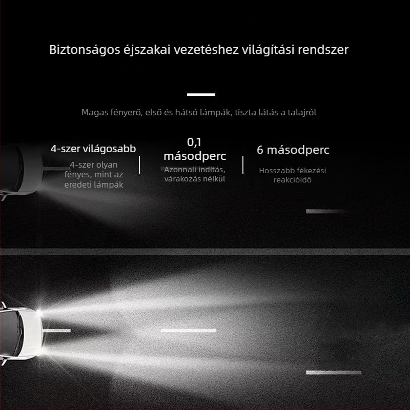 LED autófényszórók, alacsony fényszóró, kompatibilis H1/4/7/11/9005/9012, 12V, 80–90W