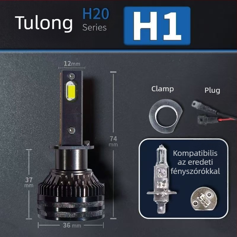 LED autófényszórók, alacsony fényszóró, kompatibilis H1/4/7/11/9005/9012, 12V, 80–90W