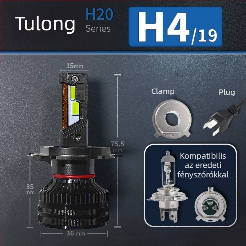 LED autófényszórók, alacsony fényszóró, kompatibilis H1/4/7/11/9005/9012, 12V, 80–90W