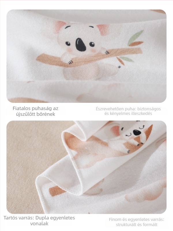 Újszülött pamut swaddle kendő, mintás karikával, könnyű tavasz-nyár, biztonsági osztály A, 0–12 hónaposaknak