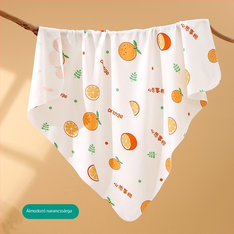 Újszülött pamut swaddle kendő, mintás karikával, könnyű tavasz-nyár, biztonsági osztály A, 0–12 hónaposaknak
