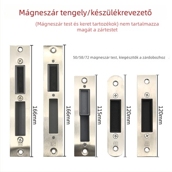 Mágneses zártest vezetődarab ajtókerethez, univerzális kompatibilitás, 201 rozsdamentes acél, tömeg 50 g, modell vezető elem mágneses zárhoz, könnyű lux stílus