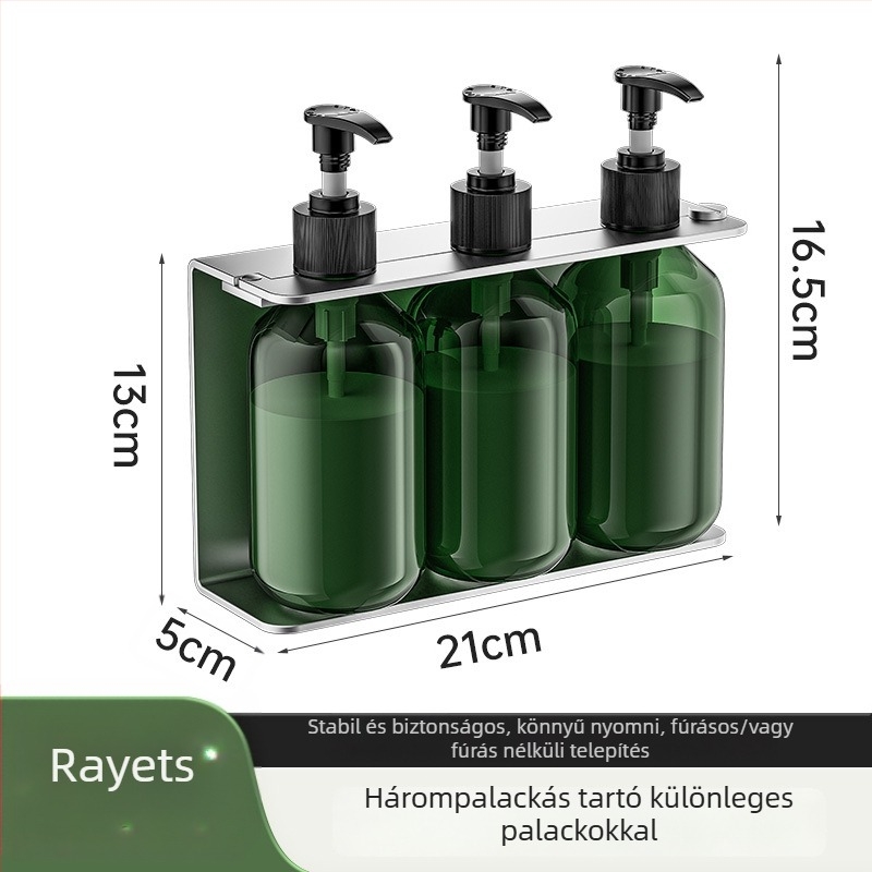 304 rozsdamentes acélból készült szappanadagoló, falra szerelhető, fúrás nélküli, kézi nyomású működés, polírozott felület, modern stílus, szállodai fürdőszobákhoz