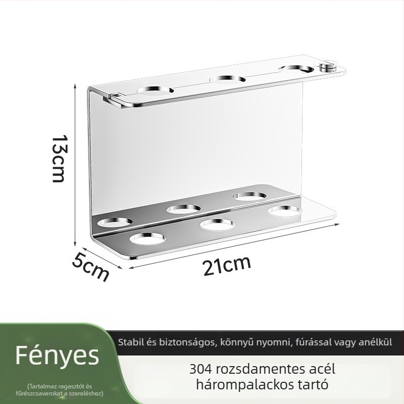 304 rozsdamentes acélból készült szappanadagoló, falra szerelhető, fúrás nélküli, kézi nyomású működés, polírozott felület, modern stílus, szállodai fürdőszobákhoz