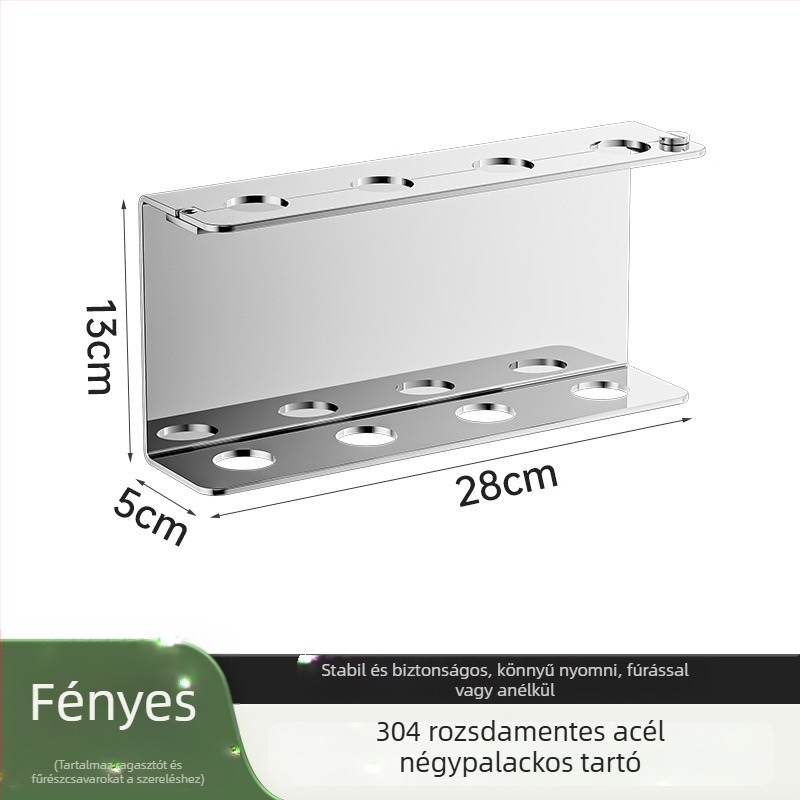 304 rozsdamentes acélból készült szappanadagoló, falra szerelhető, fúrás nélküli, kézi nyomású működés, polírozott felület, modern stílus, szállodai fürdőszobákhoz