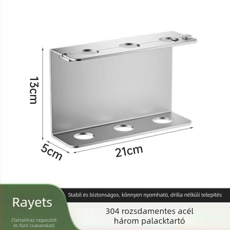 304 rozsdamentes acélból készült szappanadagoló, falra szerelhető, fúrás nélküli, kézi nyomású működés, polírozott felület, modern stílus, szállodai fürdőszobákhoz