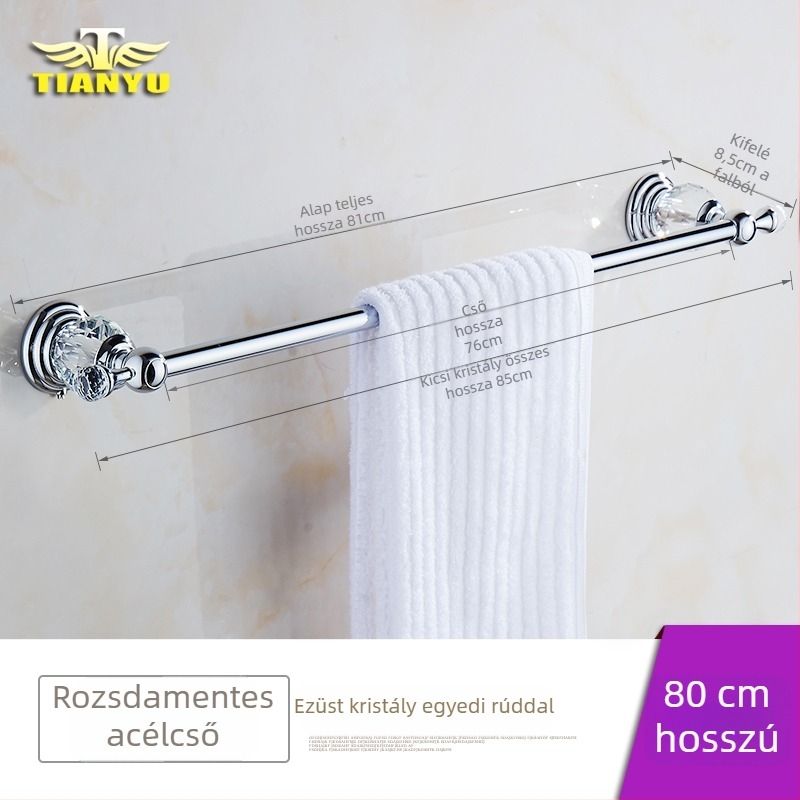 Európai stílusú törölközőtartó egy rúddal, réz-króm bevonat, CE tanúsítvány